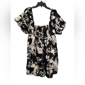 Urban Outfitters Black and White Floral Romper